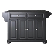 Pemberly Row Traditional Wood/Granite Top Kitchen Island in Black
