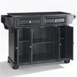 Pemberly Row Traditional Wood/Granite Top Kitchen Island in Black