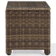 Pemberly Row Modern Wicker / Rattan Patio End Table in Brown