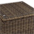 Pemberly Row Modern Wicker / Rattan Patio End Table in Brown