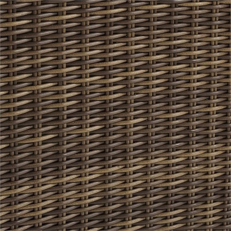 Pemberly Row Modern Wicker / Rattan Patio End Table in Brown