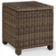 Pemberly Row Modern Wicker / Rattan Patio End Table in Brown