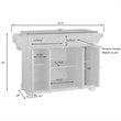 Pemberly Row Traditional Wood Kitchen Island in White/Natural