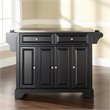 Pemberly Row Traditional Stainless Steel Top Wood Kitchen Island in Black