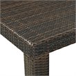 Pemberly Row 5 Piece Wicker Patio Counter Height Dining Set in Brown