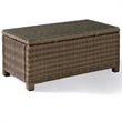 Pemberly Row 4 Piece Wicker Patio Sofa Set in Brown and Navy
