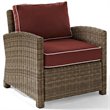 Pemberly Row 4 Piece Wicker Patio Sofa Set in Brown and Sangria