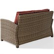 Pemberly Row 3 Piece Wicker Patio Sofa Set in Brown and Sangria