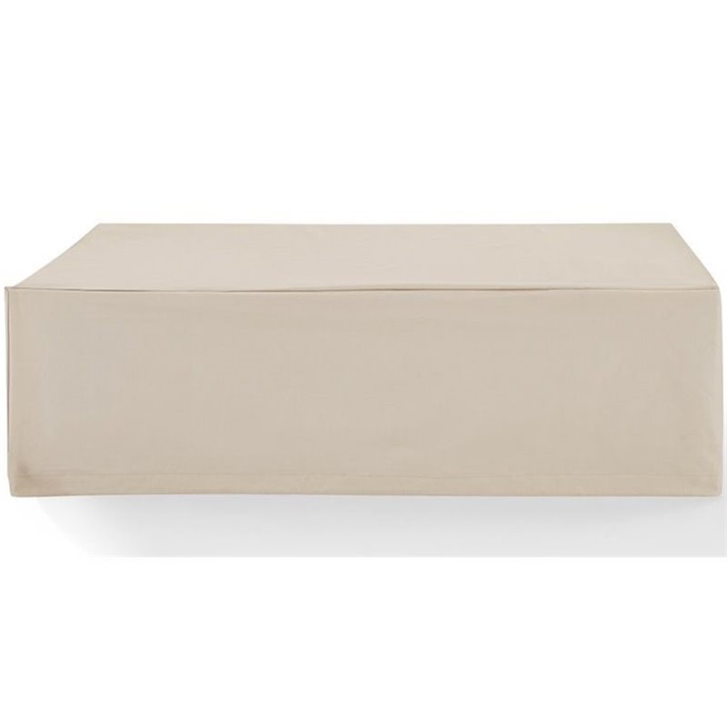Pemberly Row Outdoor Patio Coffee Table Cover in Cream