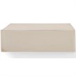 Pemberly Row Outdoor Patio Coffee Table Cover in Cream