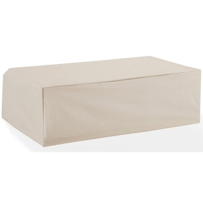 Pemberly Row Outdoor Patio Coffee Table Cover in Cream