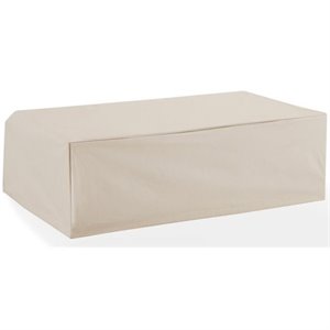 Pemberly Row Outdoor Patio Coffee Table Cover in Cream