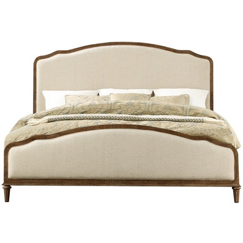 Pemberly Row Queen Bed with Weathered Wood Framing in Medium Brown