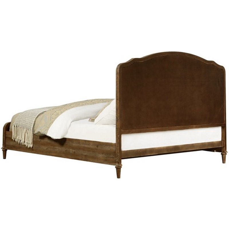 Pemberly Row Queen Bed with Weathered Wood Framing in Medium Brown
