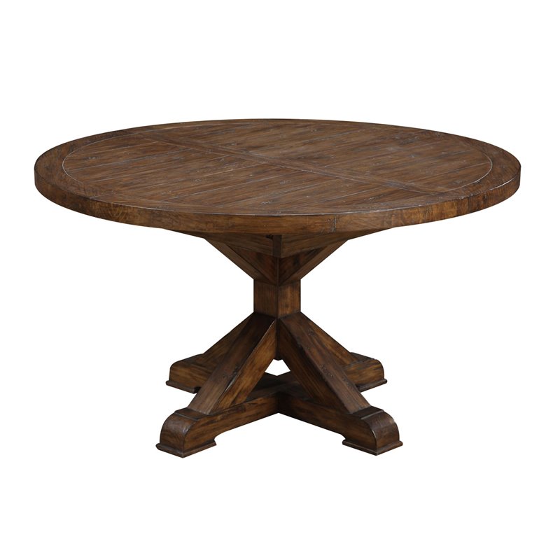 Pemberly Row 54 Round Dining Table, Round Kitchen Table With Leaf Extension