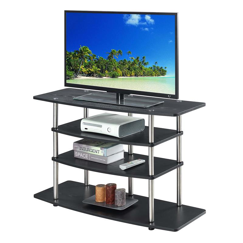 Pemberly Row Contemporary Wood No Tools TV Stand for TVs up to 32
