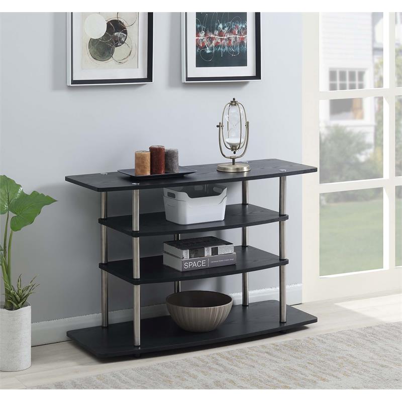 Pemberly Row Contemporary Wood No Tools TV Stand for TVs up to 32
