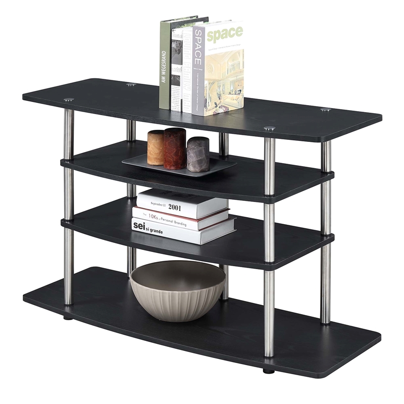 Pemberly Row Contemporary Wood No Tools TV Stand for TVs up to 32