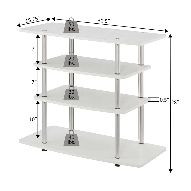Pemberly Row Contemporary No Tool Wood/Metal TV Stand for TVs up to 32