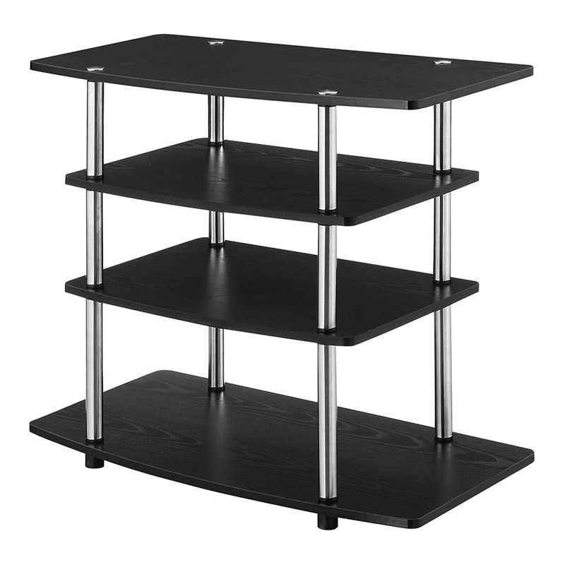 Pemberly Row Contemporary No Tool Wood/Metal TV Stand for TVs up to 32