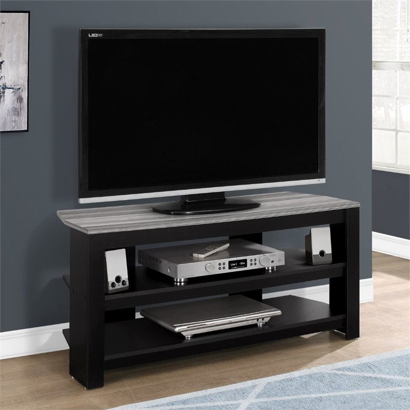 Pemberly Row Modern Wood Corner TV Stand for TVs up to 42