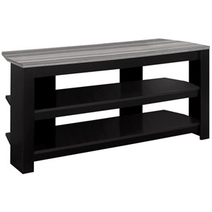 Pemberly Row Modern Wood Corner TV Stand for TVs up to 42&quot in Black/Gray