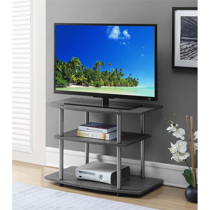 Pemberly Row Contemporary 3-Tier Wood TV Stand for TVs up to 32