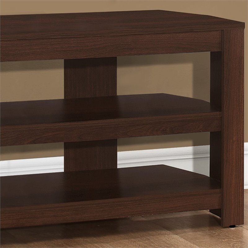 Pemberly Row Modern Wood Open Corner TV Stand for TVs up to 42