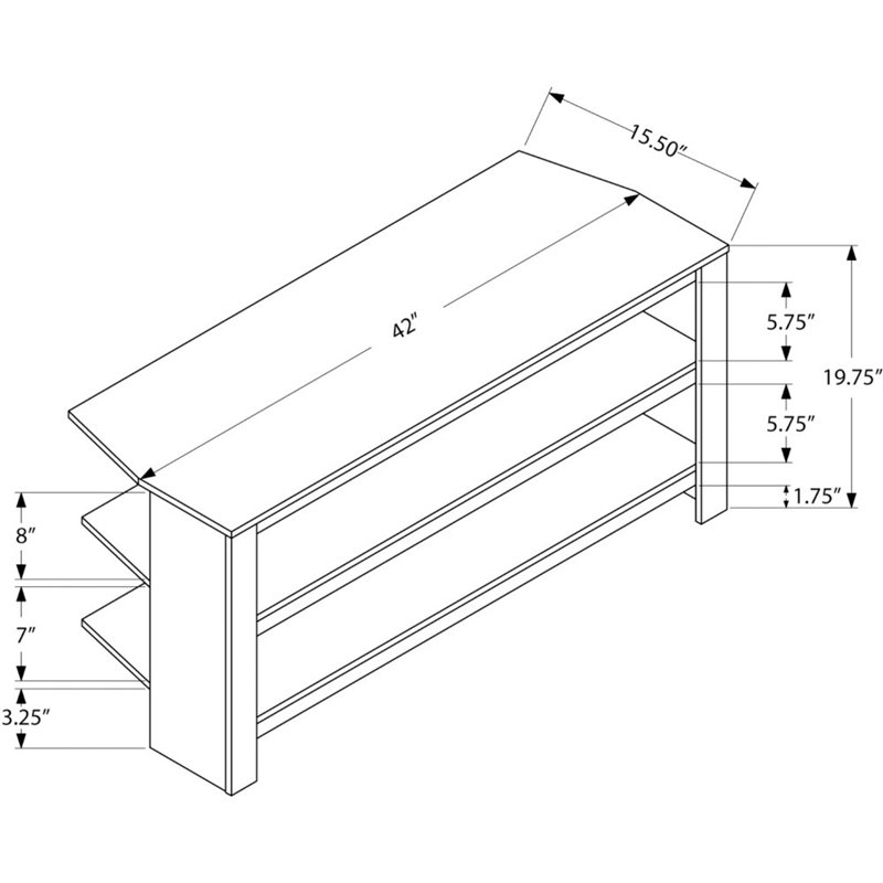 Pemberly Row Modern Wood Open Corner TV Stand for TVs up to 42
