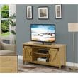 Pemberly Row Farmhouse Wood Barn Door TV Stand for TVs up to 52