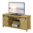 Pemberly Row Farmhouse Wood Barn Door TV Stand for TVs up to 52