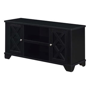 Pemberly Row Contemporary Wood TV Stand for TVs up to 47&quot with Cabinets in Black