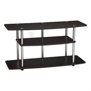 Pemberly Row Transitional 3 Tier Wood TV Stand for TVs up to 42&quot in Black