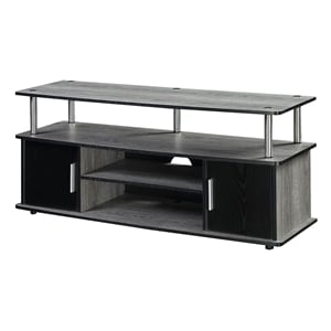 Pemberly Row Transitional Wood TV Stand for TVs up to 45&quot in Weathered Gray