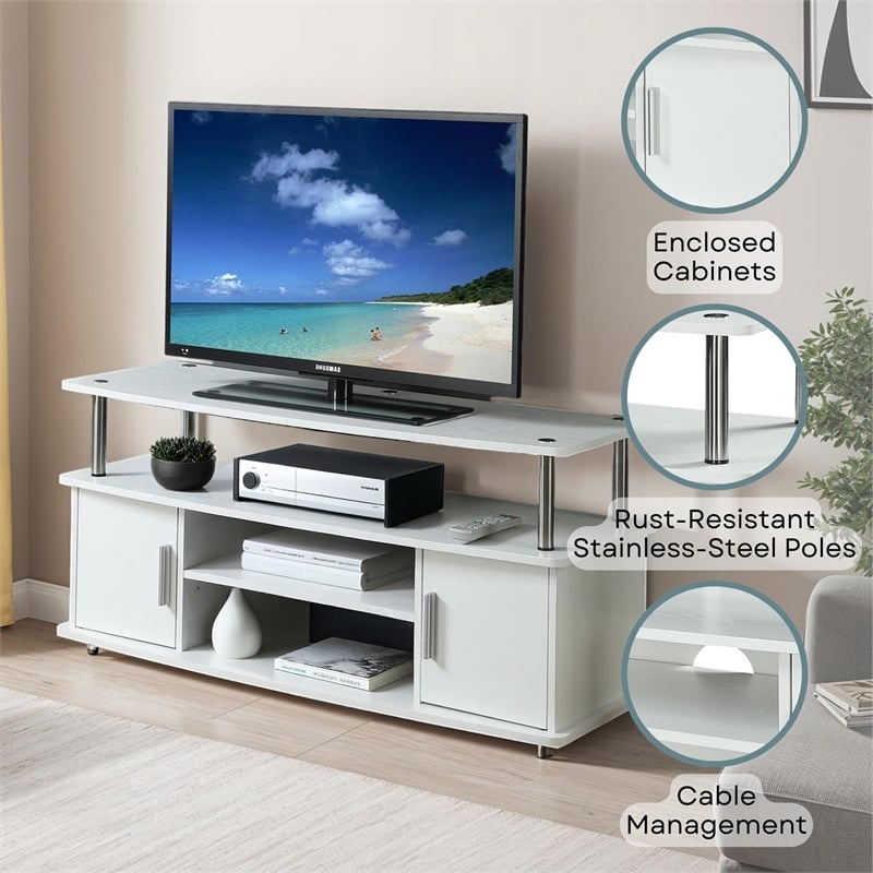 Pemberly Row Contemporary Wood TV Stand for TVs up to 45