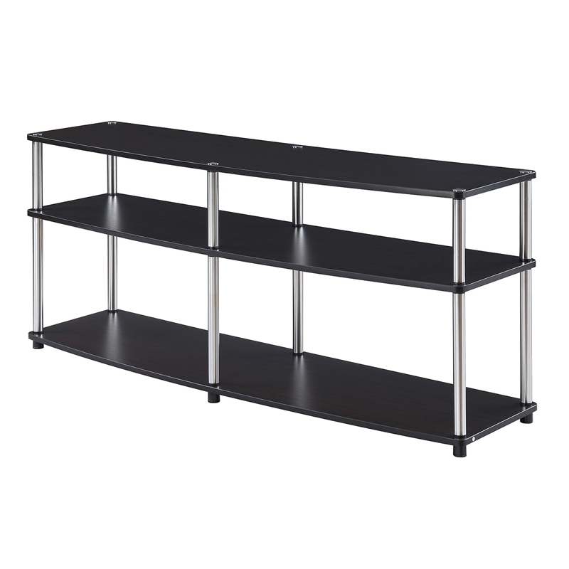 Pemberly Row Contemporary 3 Tier Wood TV Stand for TVs up to 60
