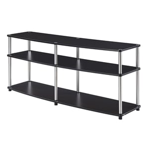 Pemberly Row Contemporary 3 Tier Wood TV Stand for TVs up to 60&quot in Espresso