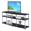 Pemberly Row Contemporary 3 Tier Wood TV Stand for TVs up to 60