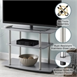 Pemberly Row Contemporary 3 Tier Wood TV Stand for TVs up to 32