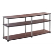 Pemberly Row Contemporary 3 Tier Wood TV Stand for TVs up to 60