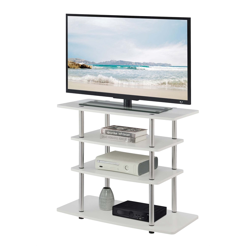 Pemberly Row Contemporary Wood No-Tools TV Stand for TVs up to 32