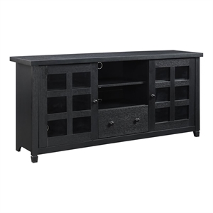 Pemberly Row Traditional 1-Drawer Wood TV Stand for TVs up to 60&quot in Black