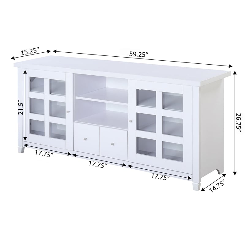 Pemberly Row Traditional Wood TV Stand for TVs up to 60