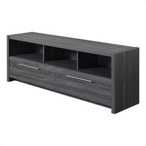 Pemberly Row Traditional Wood TV Stand for TVs up to 60&quot in Gray