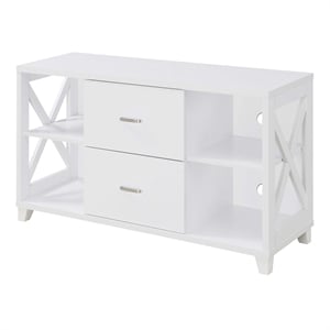 Pemberly Row 47&quot TV Stand with Two Drawers in White