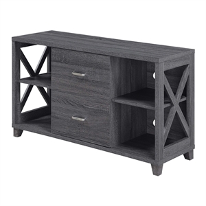 Pemberly Row 47&quot TV Stand with Two Drawers in Gray