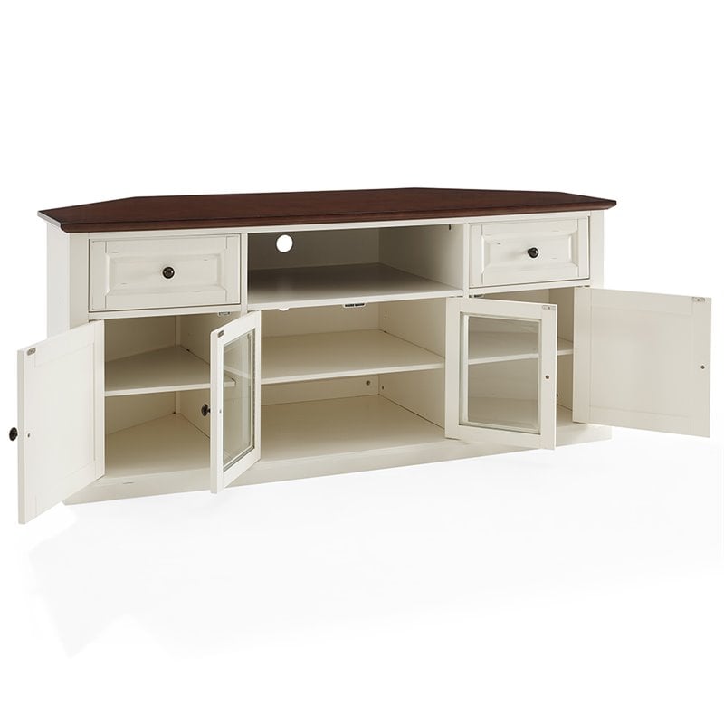 Pemberly Row Wood Corner TV Stand for TVs up to 65