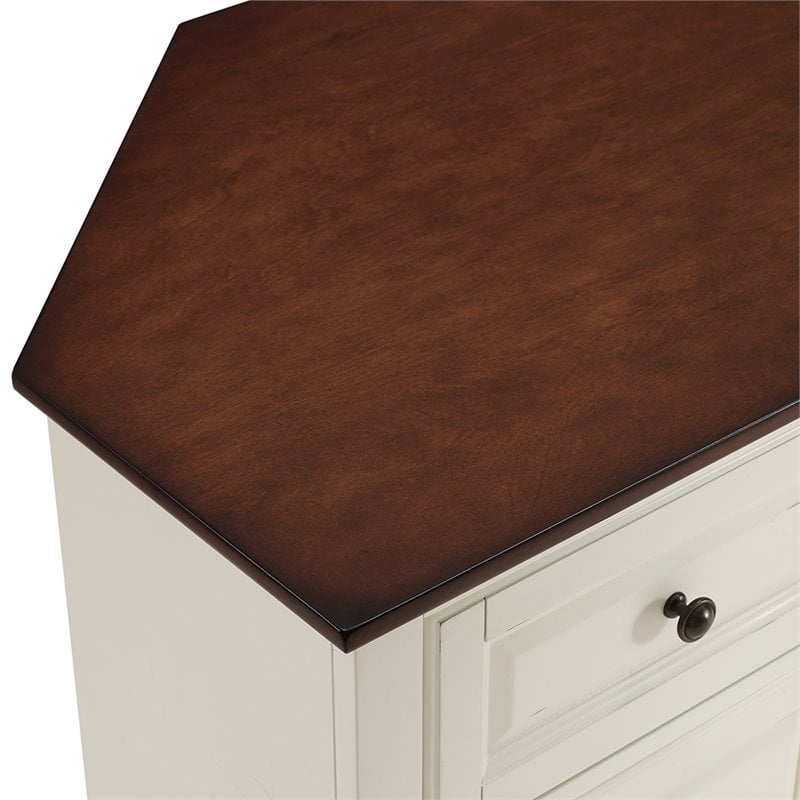 Pemberly Row Wood Corner TV Stand for TVs up to 65