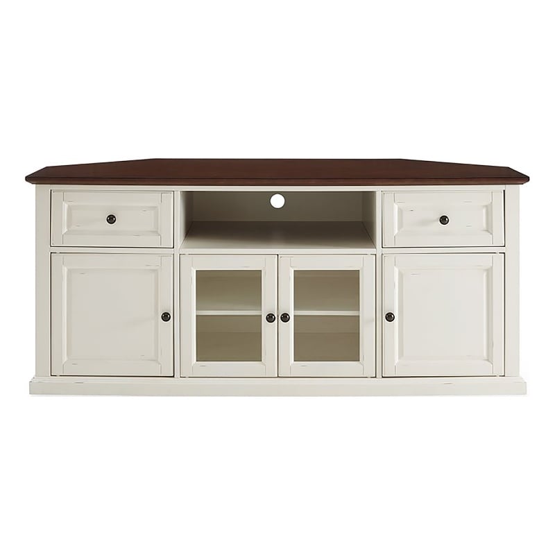 Pemberly Row Wood Corner TV Stand for TVs up to 65