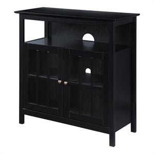 Pemberly Row Traditional Wood TV Stand for TVs up to 42&quot with Storage in Black